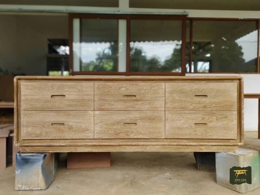 ไซด์บอร์ดไม้สัก 6 ลิ้นชัก ไซด์บอร์ดไม้สัก 6 ลิ้นชัก