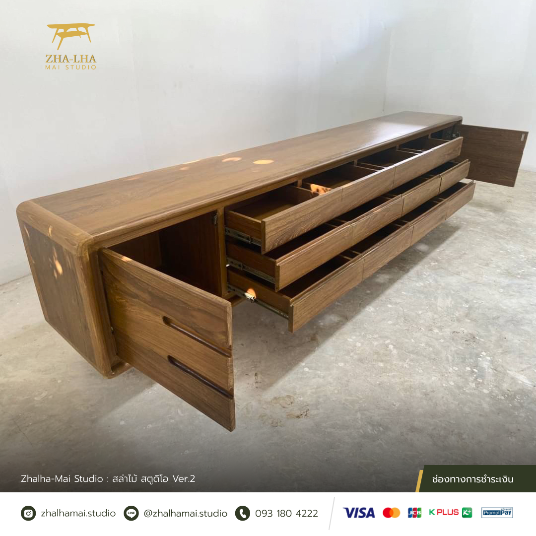 ไซด์บอร์ด 12 ลิ้นชัก - ออกแบบและผลิตเฟอร์นิเจอร์ไม้สักเก่า ไซด์บอร์ด 12 ลิ้นชัก 2 บานเปิด