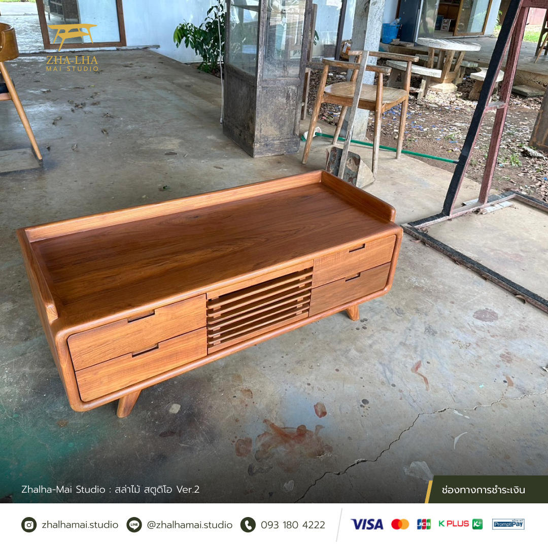 ไซด์บอร์ดมินิ จากไม้สักเก่าแท้ 100% - สั่งทำเฟอร์นิเจอร์ไม้สักเก่า ไซด์บอร์ดมินิ