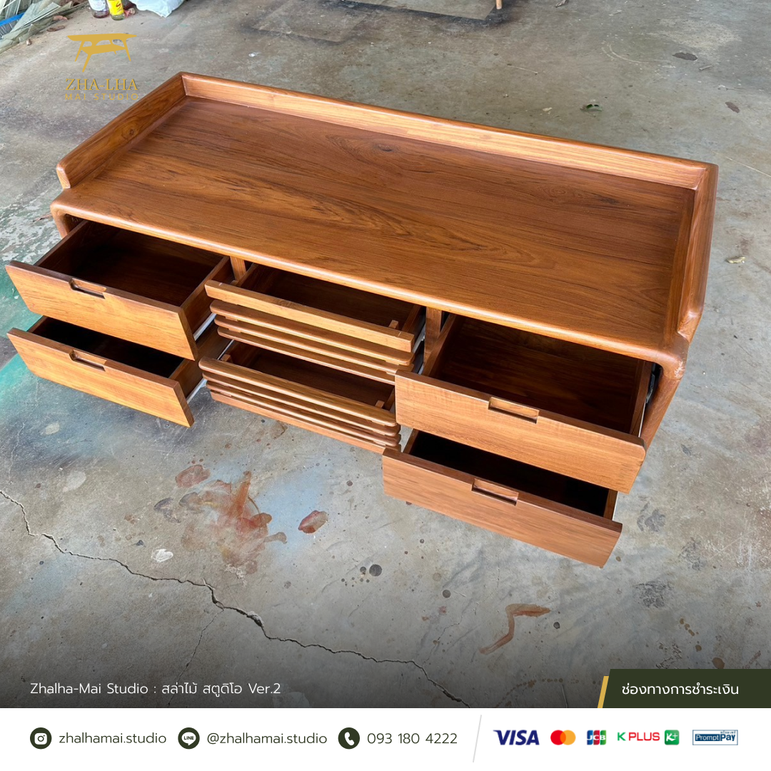 ไซด์บอร์ดมินิ จากไม้สักเก่าแท้ 100% - สั่งทำเฟอร์นิเจอร์ไม้สักเก่า ไซด์บอร์ดมินิ